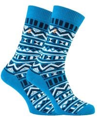 Farah - 2 Pairs Funky Vintage Patterned Colourful Thick Cotton Crew Socks - Lyst