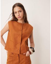 ASOS - Faux Suede Boxy Waistcoat Co-Ord - Lyst