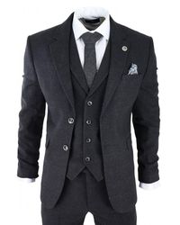 TruClothing - 3 Piece Tweed Suit Peaky Blinders 1920S Gatsby Classic Tailored Fit Canvas - Lyst