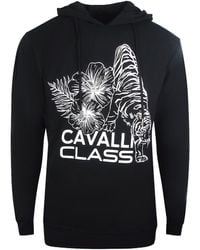 Roberto Cavalli - Floral Logo Hoodie Cotton - Lyst