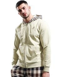 Aquascutum - Active Fz Club Check Hood Zip-Up Hoodie Cotton - Lyst