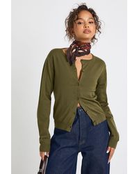 Boohoo - Super Soft Lightweight Knitted Crew Neck Cardigan - Lyst