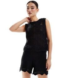 Vero Moda - Crochet Knitted Shorts Co-Ord - Lyst