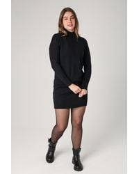 French Connection - Cosy Soft Touch High Neck Seam Jumper Mini Dress - Lyst