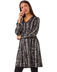 Roman - Abstract Print Soft Knit Dress - Lyst