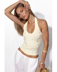Busem - Embroidered Slim-Fit Sleeveless Blouse - Lyst