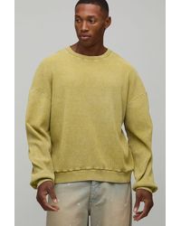 BoohooMAN - Ribbed Oversized Boxy Acid Wash Long-Sleeve T-Shirt - Lyst