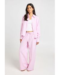 Boohoo - Cotton Poplin Stripe Oversized Shirt - Lyst