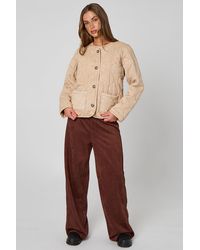 Urban Bliss - Neutral Washed Quilted Coat - Lyst