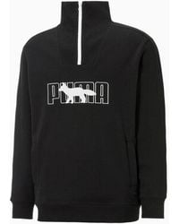 PUMA - X Maison Kitsune Long Sleeve Half Zip Sweatshirt 532322 01 - Lyst