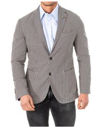 La Martina - Long Sleeve Blazer With Lapel Collar Hmja01 Man Cotton - Lyst