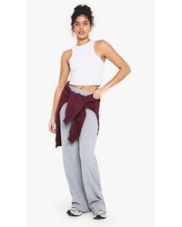 Boohoo - Double Layer Modal Rib Wide Leg Trouser - Lyst