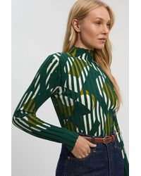 Karen Millen - Geo Jacquard Knit Long Sleeve Top - Lyst