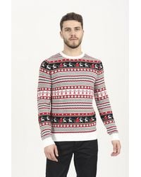 Brave Soul - Crew Neck Knitted Jumper With Stripe Fairisle Pattern - Lyst