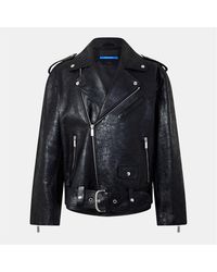 Off-White c/o Virgil Abloh - Off Solid Patterned Lapel Collared Bike Jacket - Lyst
