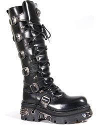 New Rock - Knee High Leather Gothic Boots-272-S1 - Lyst