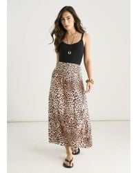 Gini London - Animal Print Elasticated Waist Skater Skirt - Lyst