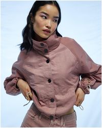 River Island - Bomber Jacket Drawstring Hem Nylon - Lyst