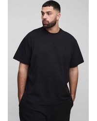 BoohooMAN - Plus Oversized Bm Signature Embroidered Crew Neck T-Shirt - Lyst