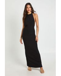 Boohoo - Halter Neck Backless Bodycon Maxi Dress - Lyst