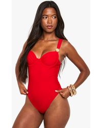 Boohoo - Sunshine Trim Balcony Bathing Suit - Lyst