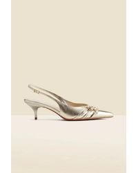 Sosandar - Leather Buckle Detail Kitten Heel Slingbacks - Lyst