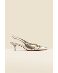 Sosandar - Leather Buckle Detail Kitten Heel Slingbacks - Lyst
