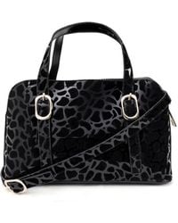 River Island Faux Suede Lock Front Slouch Bag in Black Lyst UK