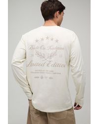 BoohooMAN - Regular Built On Tradition Tonal Print Long Sleeve T-Shirt Cotton - Lyst