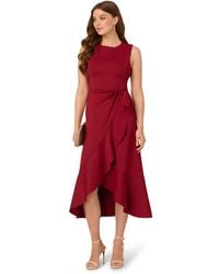 Adrianna Papell - Sleeveless Scuba Midi Dress - Lyst