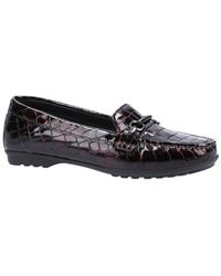 Geox - Elidia 100% Leather Bovine Coated Dark Burgundy Moccasins Shoes - Lyst