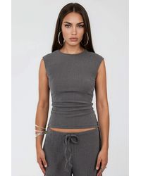 Busem - Geribbelde Mouwloze Blouse Met Ronde Hals - Lyst