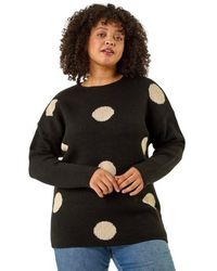 Roman - Curve Large Spot Knit Jumper - Lyst