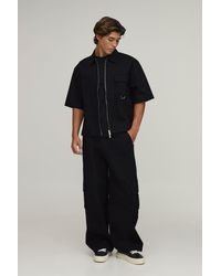 BoohooMAN - Oversized Half Sleeve Overshirt & Baggy Trouser Cargo Set - Lyst
