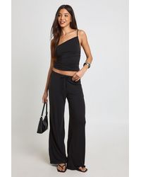 Boohoo - One Shoulder Asym Ruched Top And Trouser Coord - Lyst