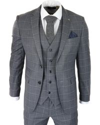 Paul Andrew - Suit 3 Piece Check Vintage Retro Smart Wedding Classic Tailored Fit - Lyst