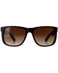 Ray-Ban - Sunglasses Justin 4165 710/13 Rubber Light Havana Gradient 51Mm - Lyst