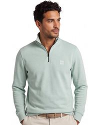 BOSS - Boss Trui Half Zip Katoen - Lyst