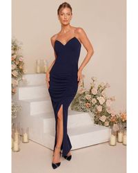 Quiz - Diamante Ruched Maxi Dress - Lyst