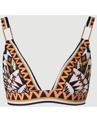 Karen Millen - Tile Print Plunge Bikini Top - Lyst