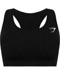GYMSHARK - Vital Seamless Dark Charcoal Sports Bra - Lyst