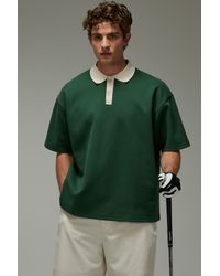 BoohooMAN - Active Oversized Pique Contrast Collar Golf Polo - Lyst