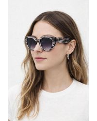 SVNX - Round Stripe Cat Eye Sunglasses - Lyst
