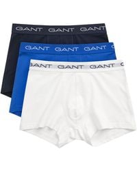 GANT - Trunks 3 Pack Mixed Repeat Logo Stretch Underwear Cotton - Lyst