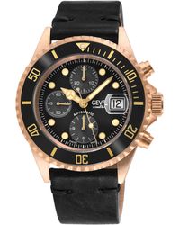 Gevril - Wall Street Swiss Automatic Eta 7750 Ceramic Bezel, Genuine Handmade Italian Leather Watch - Lyst