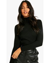 Boohoo - Basic Roll Neck Knitted Jumper - Lyst