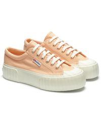 Superga - Ladies 2631 Stripe Platform Trainers ( /Avorio) - Lyst