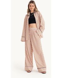 Hiccup - 2 Pieces: Geometric Oversized Shirt & High Waist Super Wide Leg Trousers - Lyst