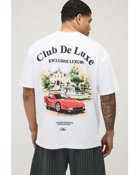 BoohooMAN - Oversized Club De Luxe Print T-Shirt Cotton - Lyst