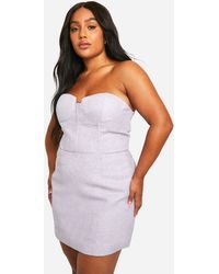 Boohoo - Plus Boucle Mini Skirt - Lyst